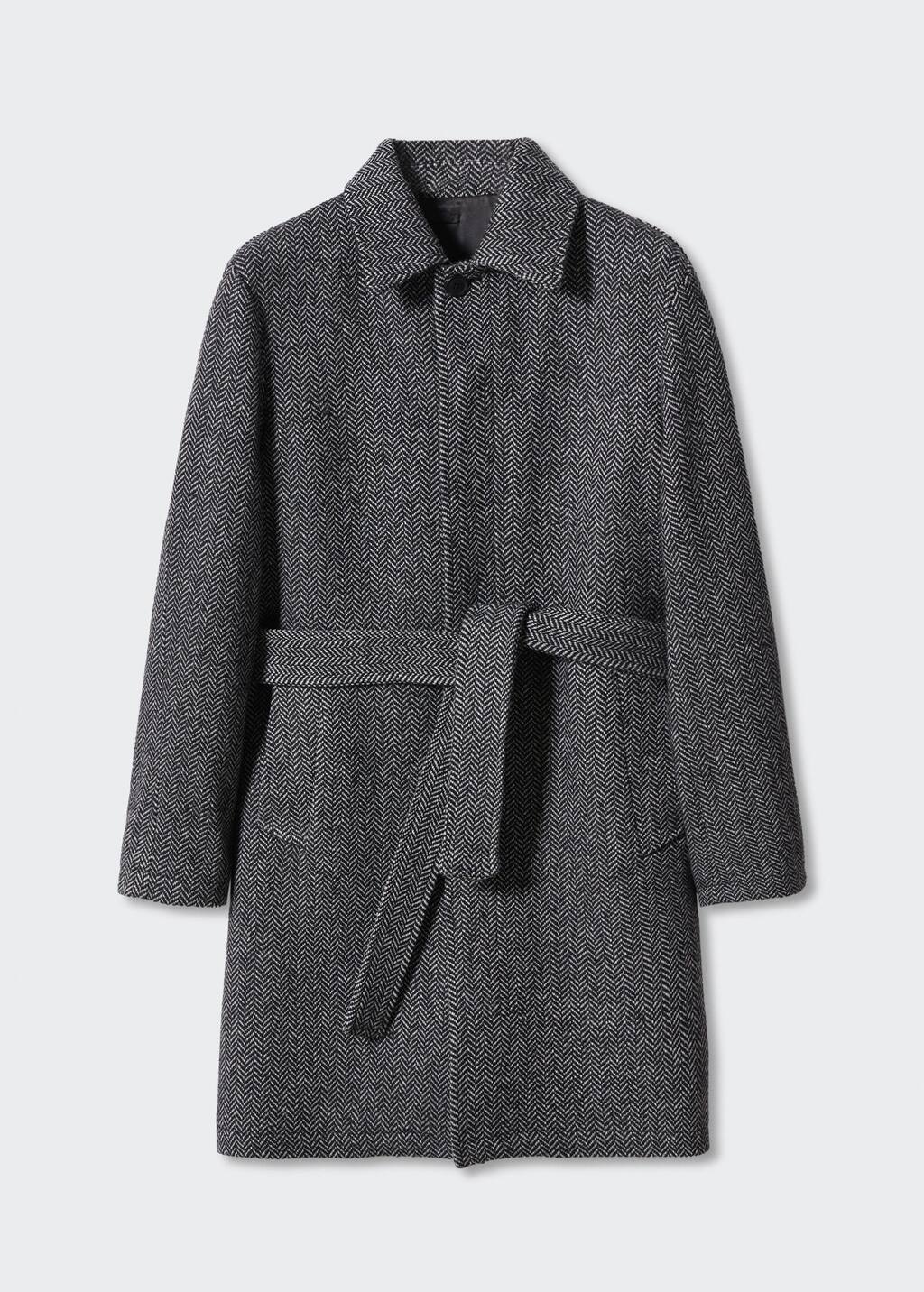 Mango Herringbone pattern wool coat 37087717 99