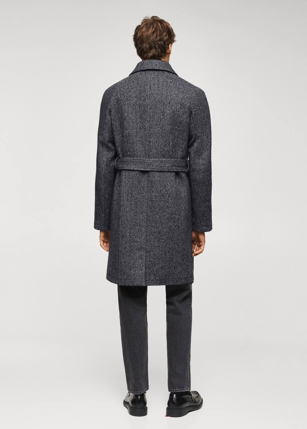 Mango Herringbone pattern wool coat 37087717 99