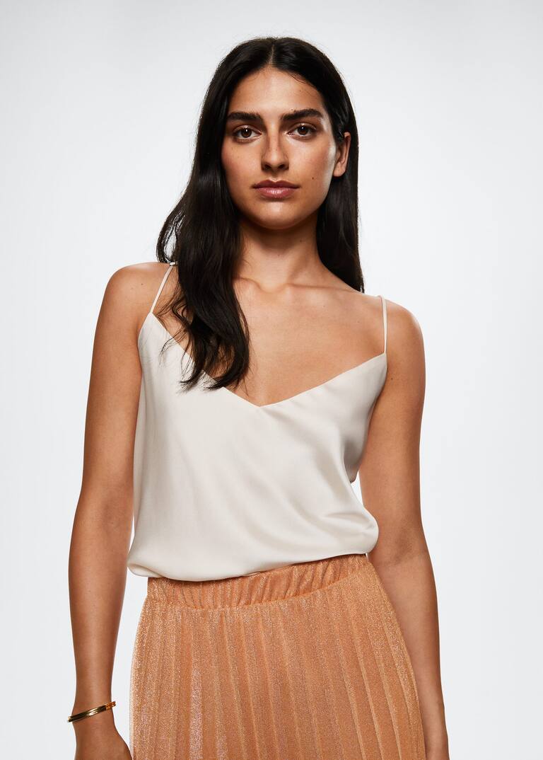 Jupe midi pliss?�e - Femme | Mango Cameroun