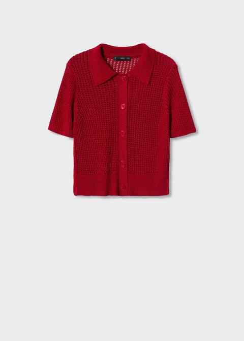 Úpletový kardigan s ažurou