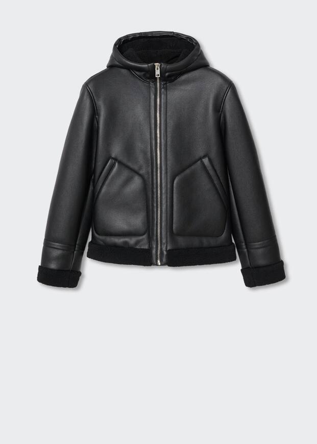 Coach long faux shearling mix hoodie Outlet