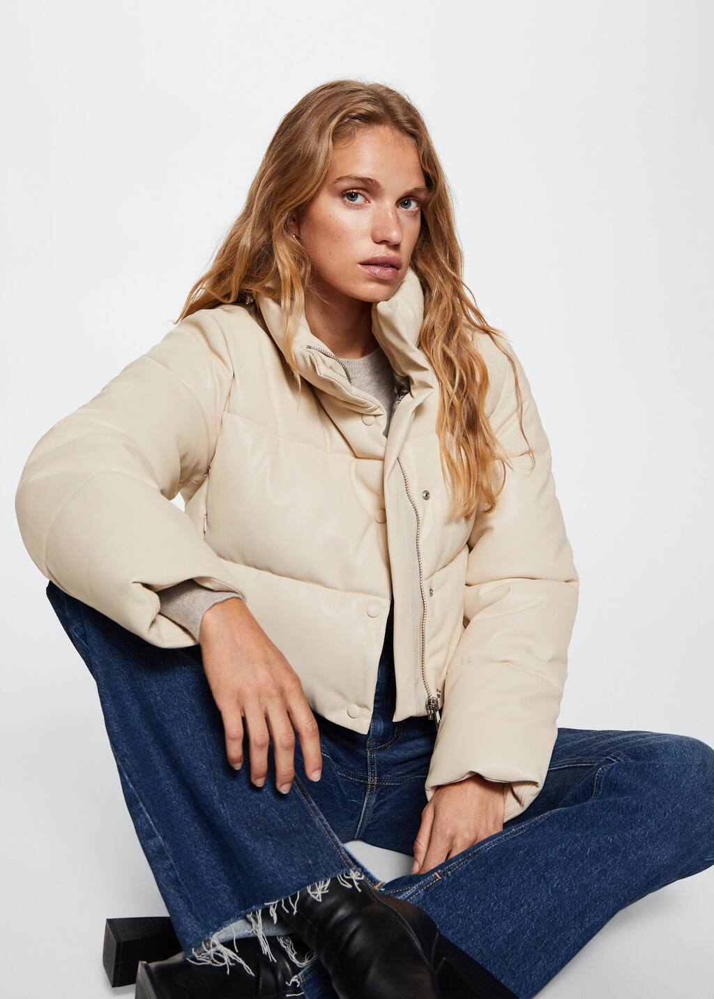 Mango Quilted skin style jacket 3709774805