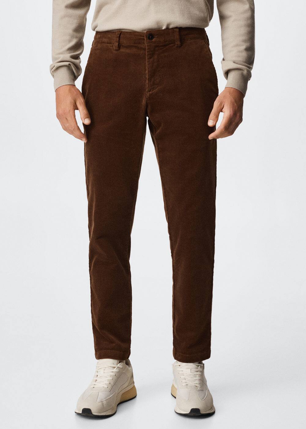 Tapered cropped corduroy trousers Man Mango Man Bermuda
