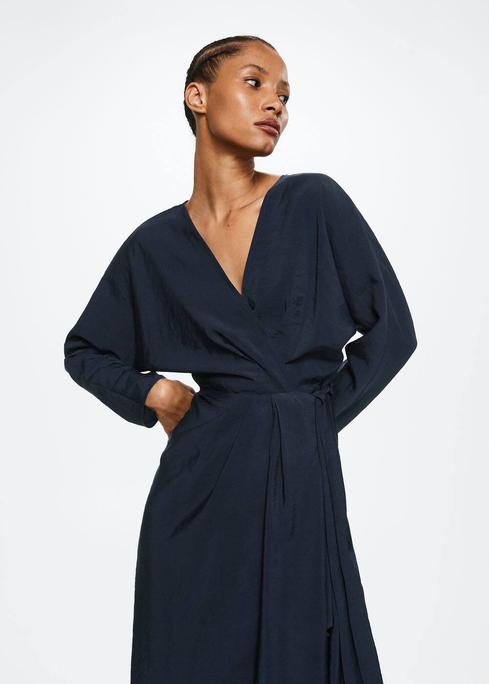 Wrapped midi dress Woman Mango Hong Kong