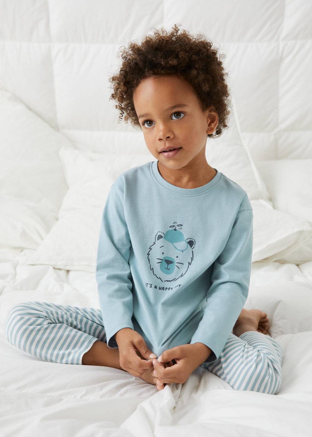 lange-pyjama-met-print-dames-mango-nederland