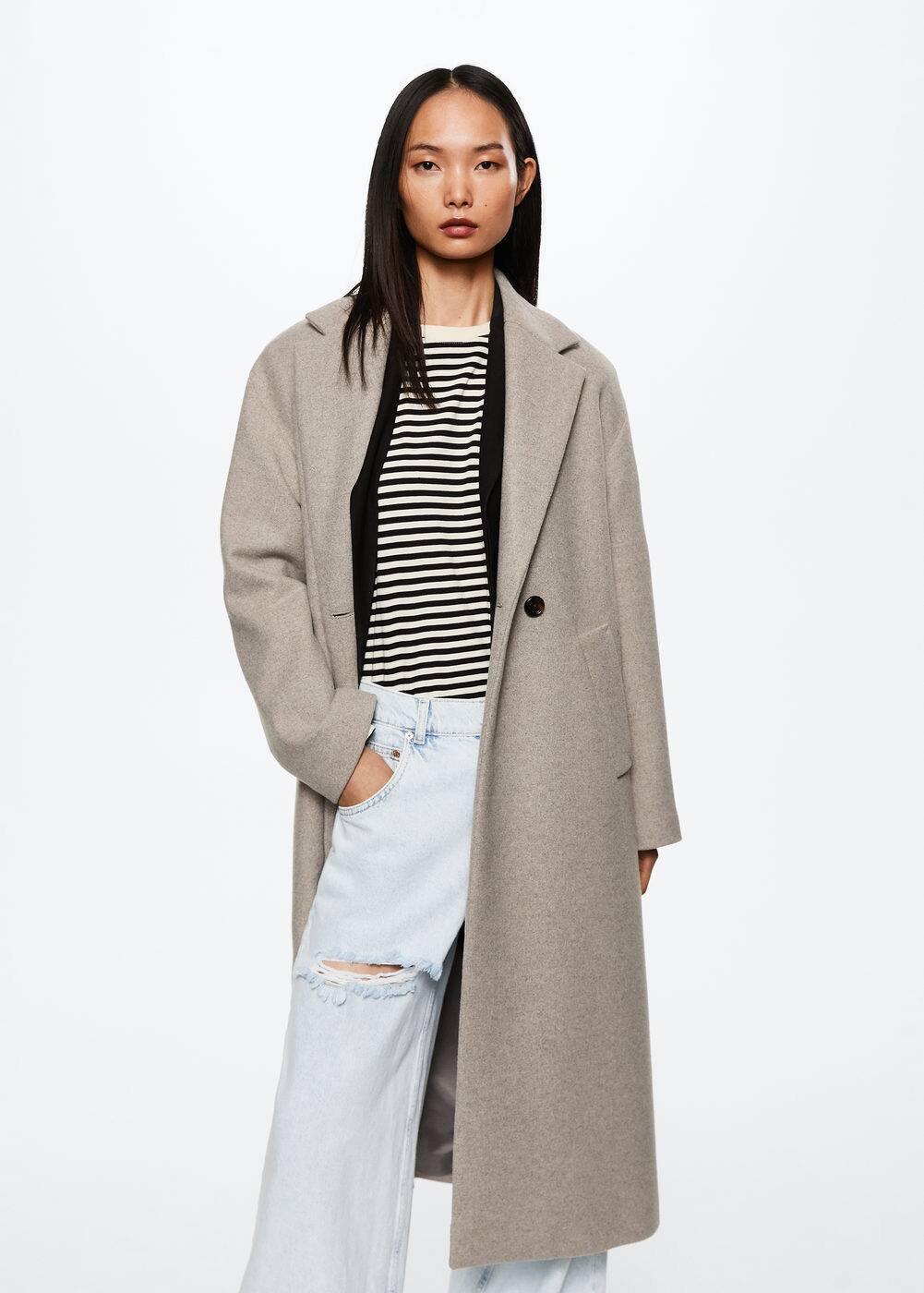 Oversize wool coat -  Woman | Mango Canada