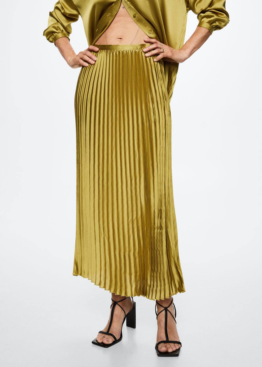 Satin pleated skirt -  Woman | Mango Canada