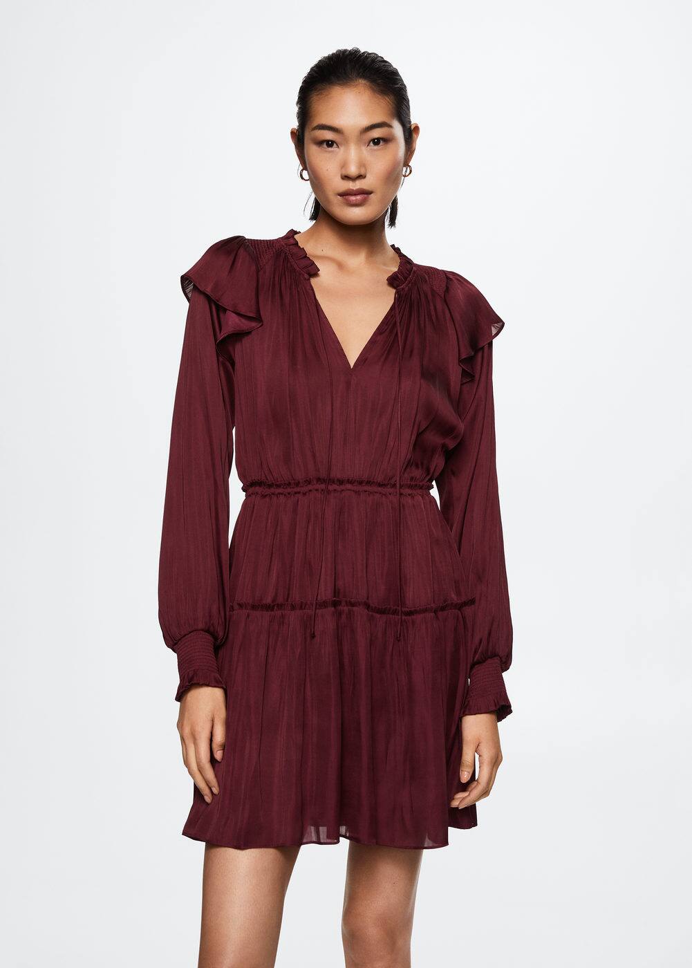 Short ruffled dress -  Woman | Mango Canada