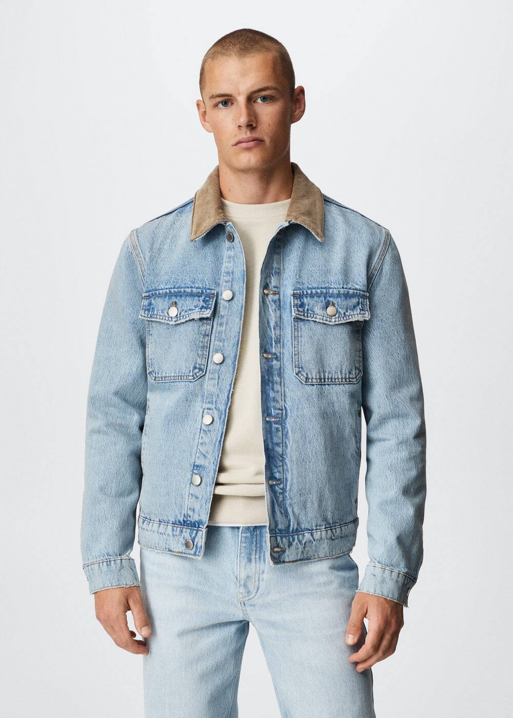 Denim jacket with corduroy collar Man Mango Man Sri Lanka