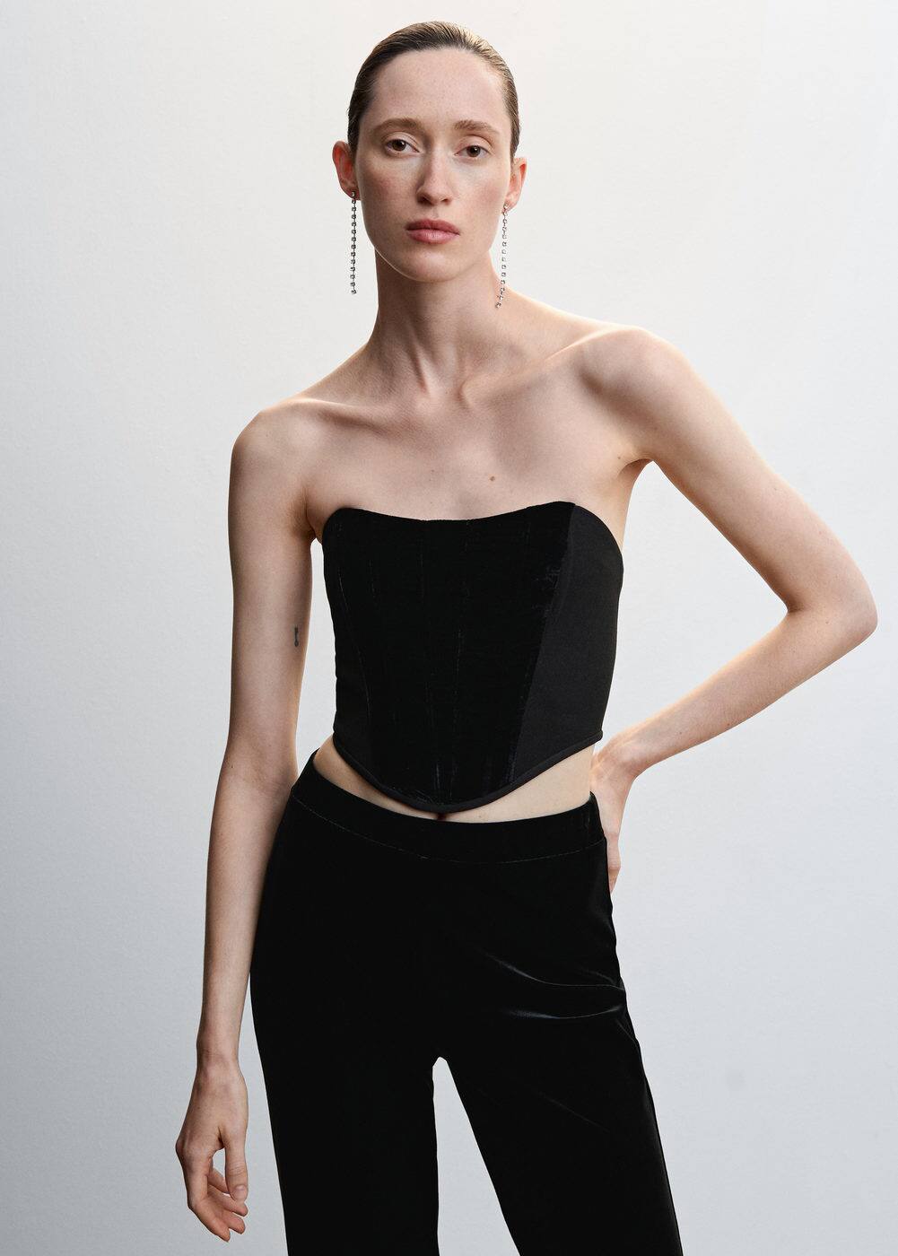 Velvet top Women Mango USA