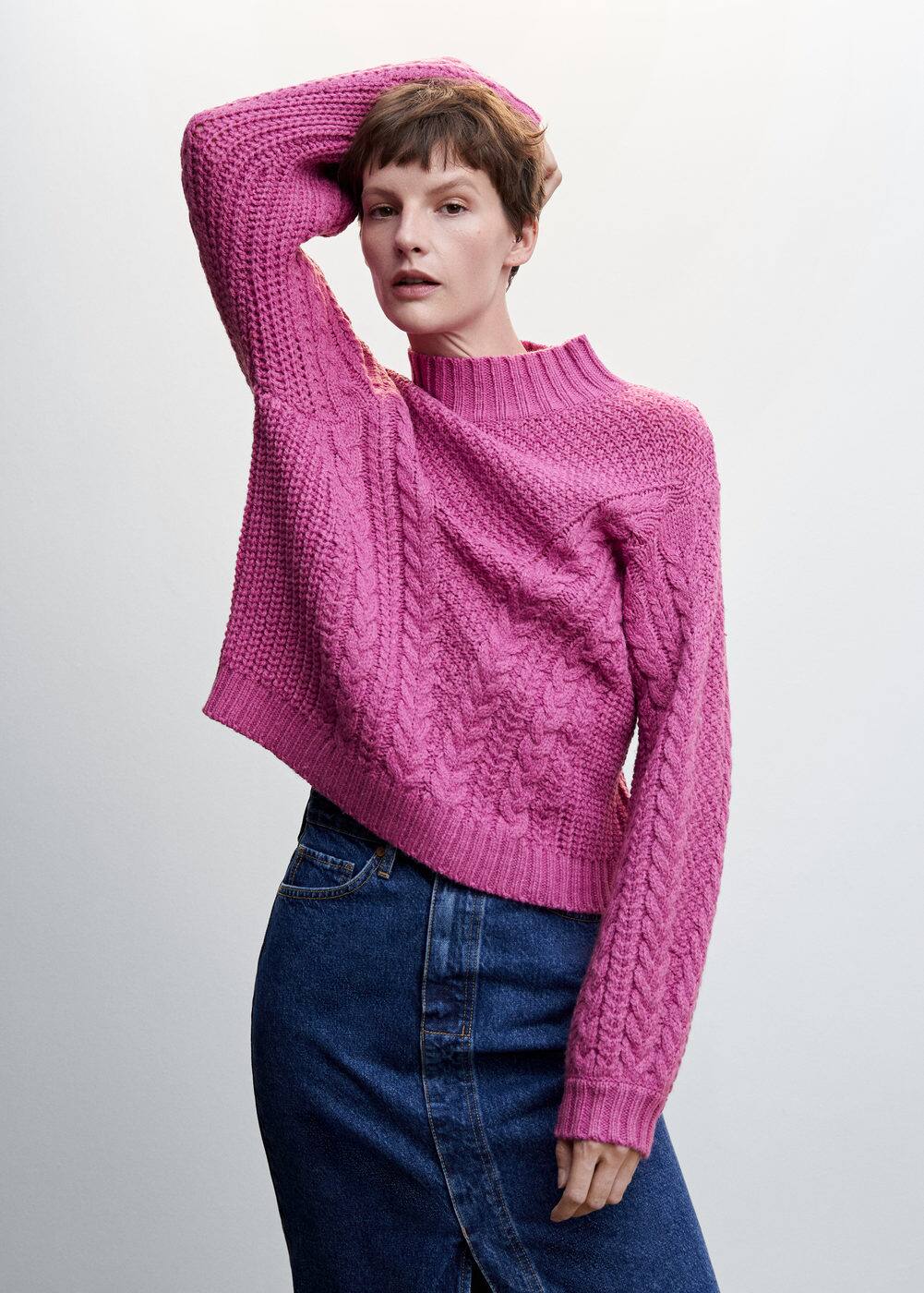 Braided Sweater With Perkins Neck Women Mango United Kingdom braided-sweater-with-perkins-neck-women-mango-united-kingdom