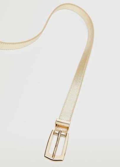 Mango Metal Buckle Belt Gold In Neutrals