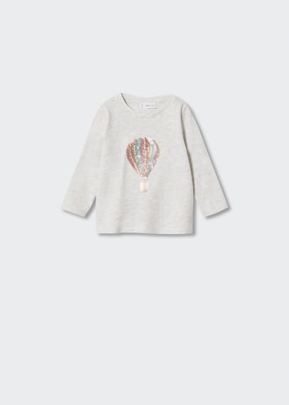 Maglietta maniche lunghe paillettes