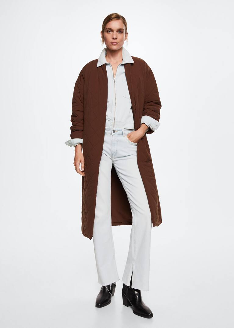 Oversize quilted coat Women Mango USA