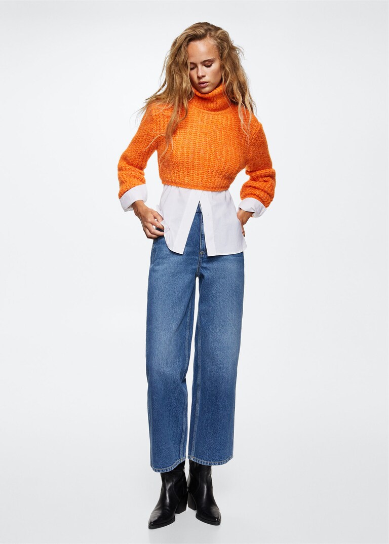 Knitted cropped sweater,Mango -