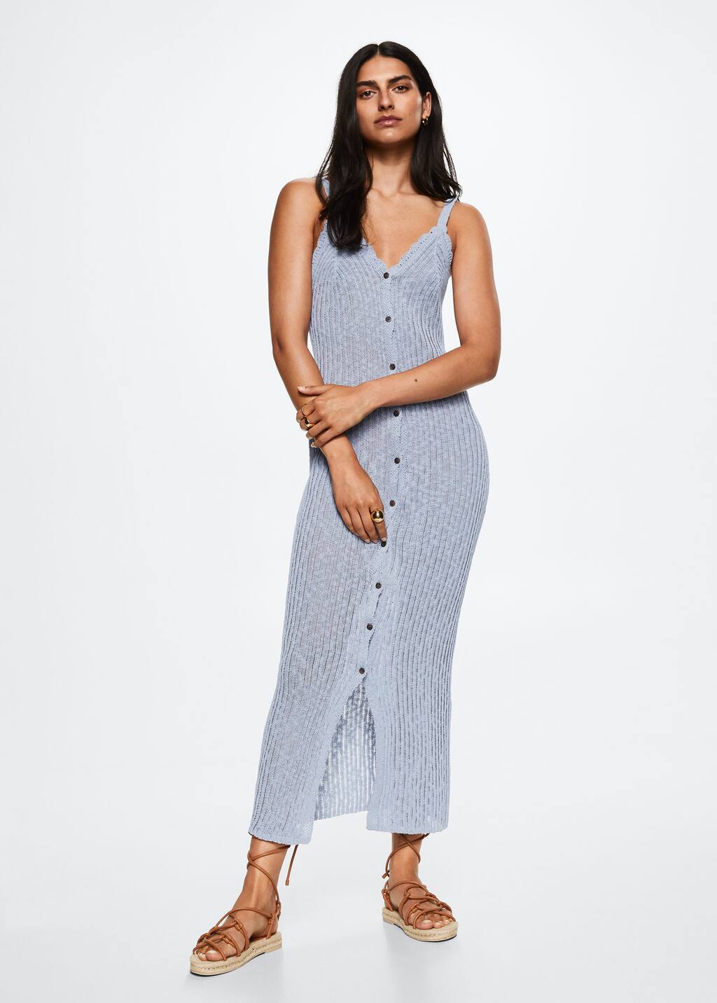 Mango Ribbed knit dress 37010349 50