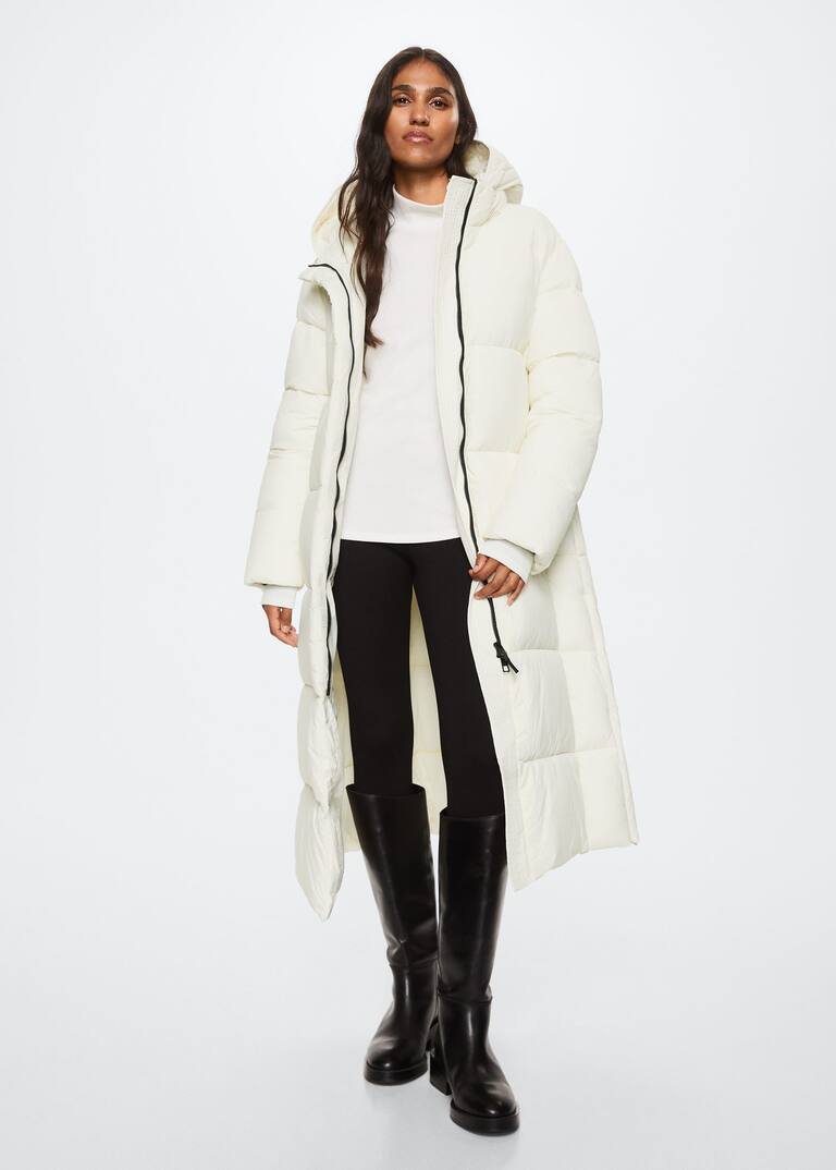 Quilted long coat Women Mango USA