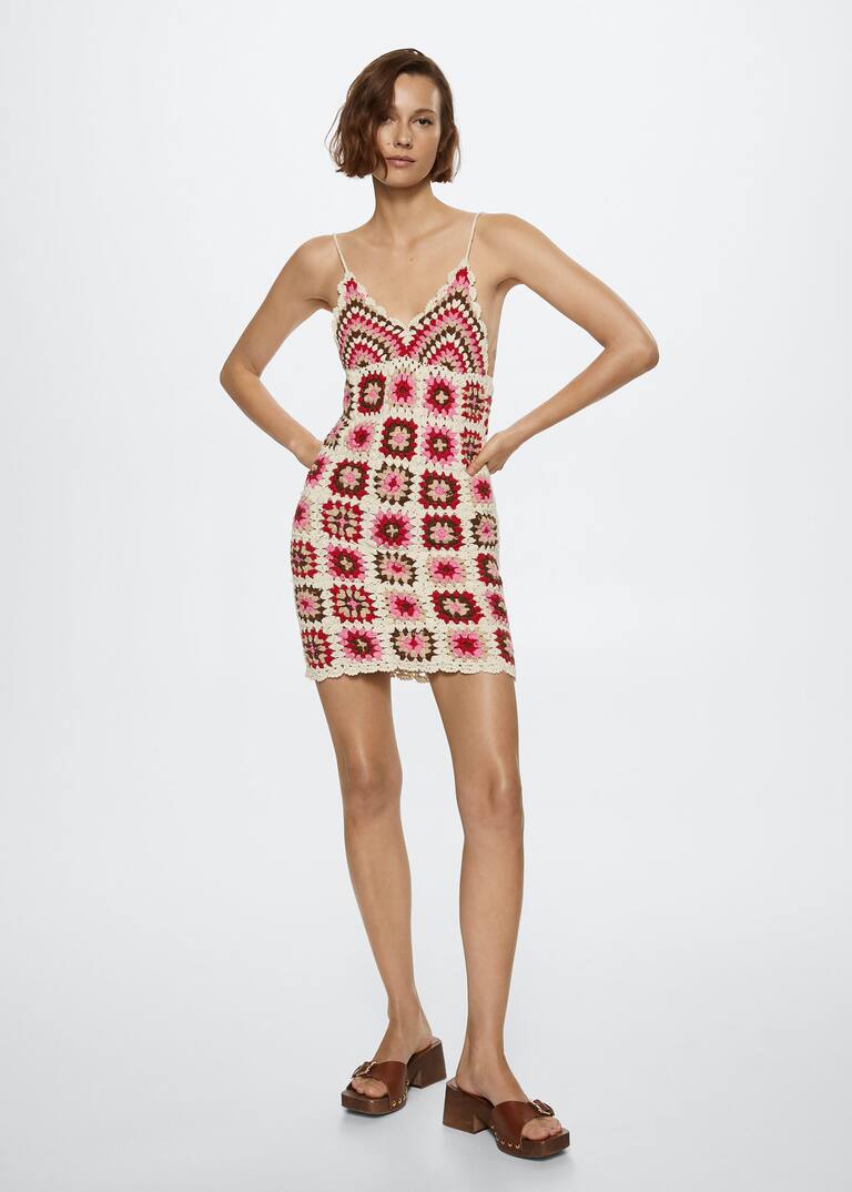 Crochet cotton dress Woman Mango India