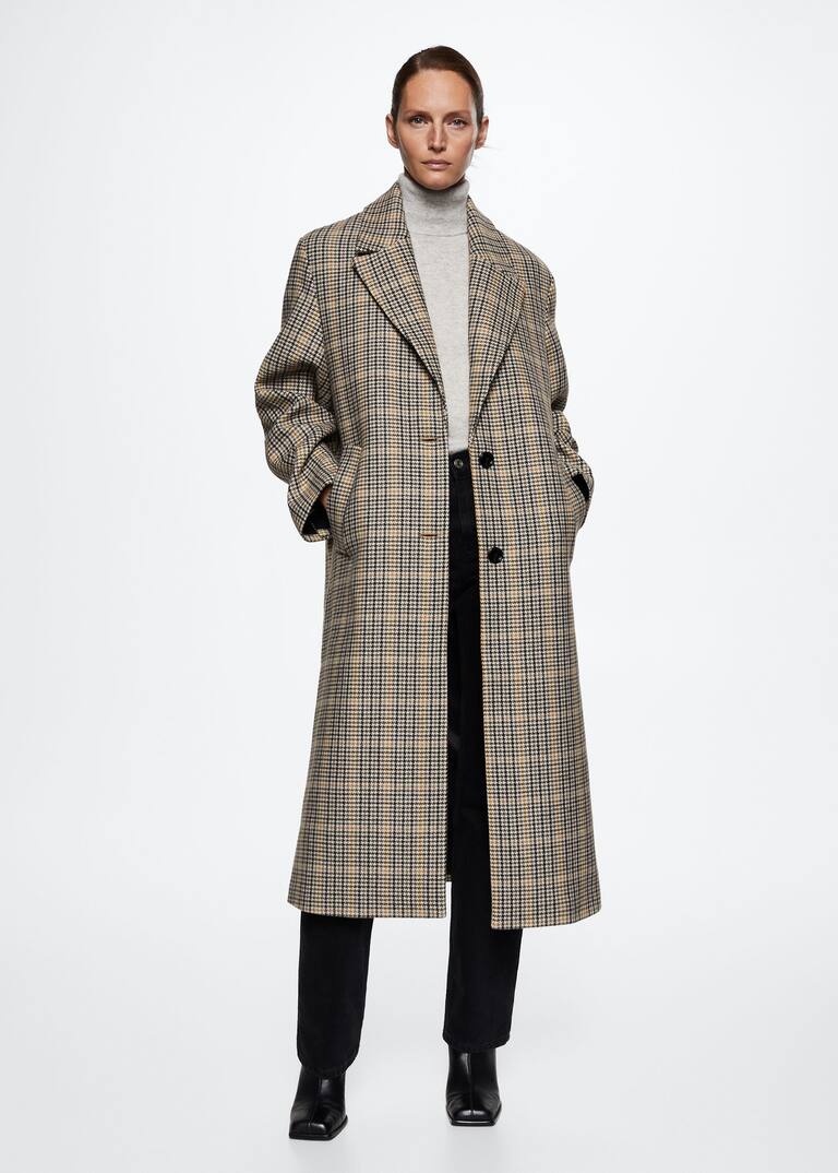 Houndstooth woolblend coat Women Mango USA