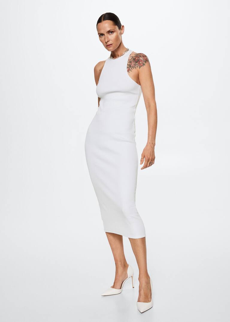 Ribbed cotton dress Women Mango USA