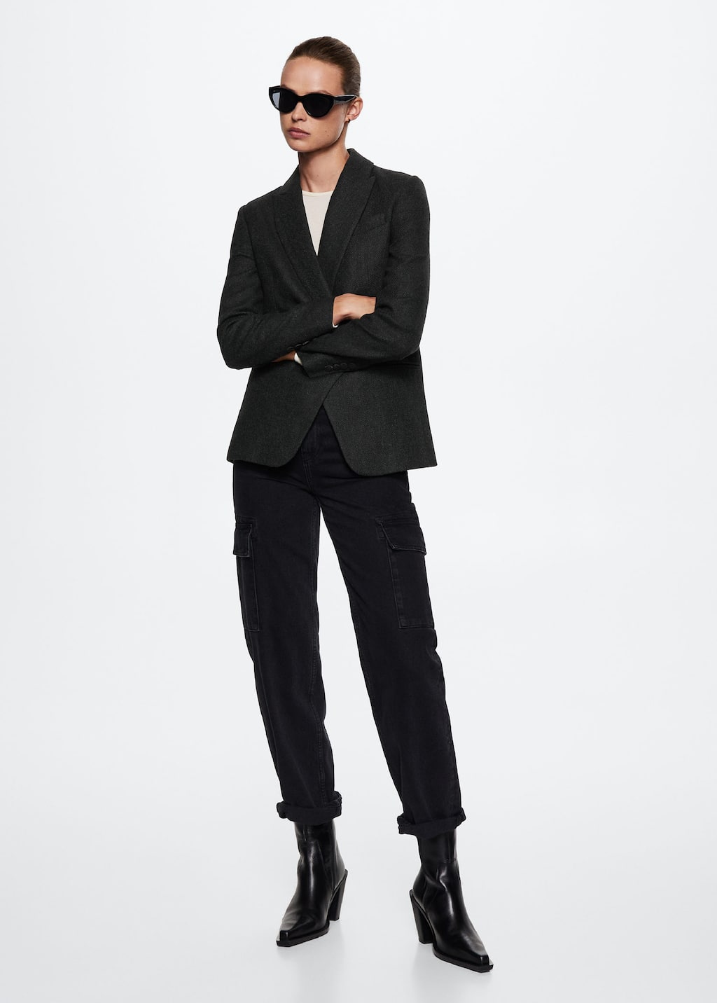 Mango Herringbone pattern Suit Blazer 37058258 92 mango-herringbone-pattern-suit-blazer-37058258-92