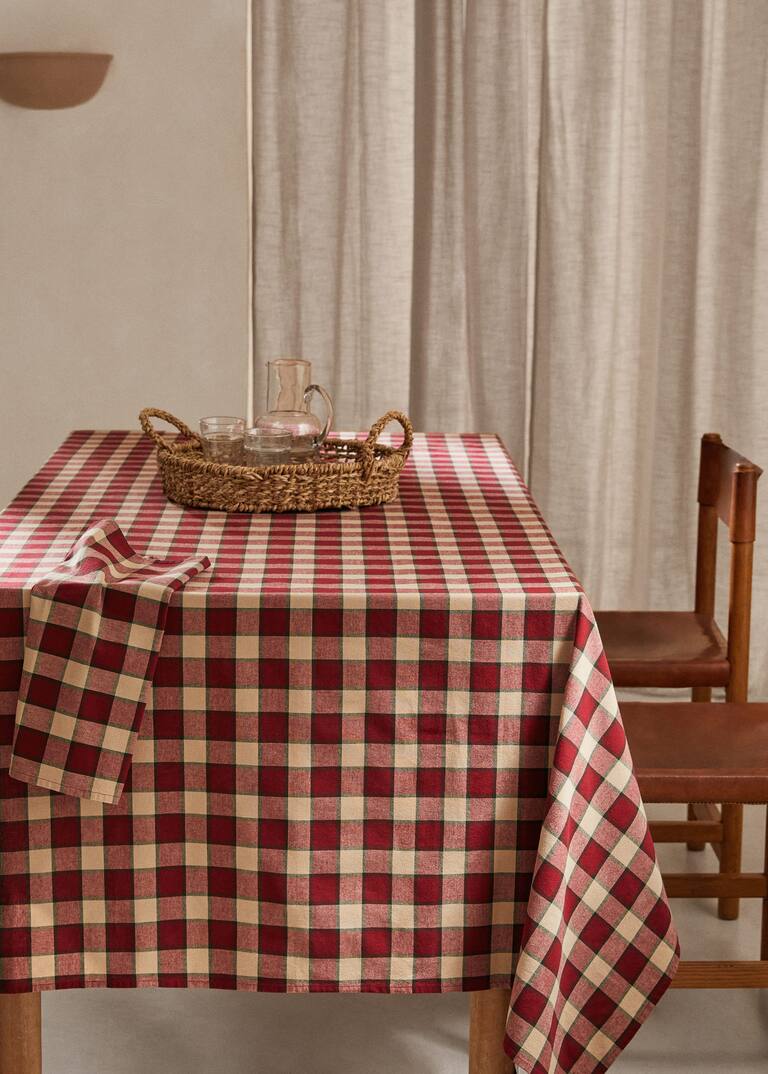 Organic cotton gingham check tablecloth 150x250cm Home Mango Home