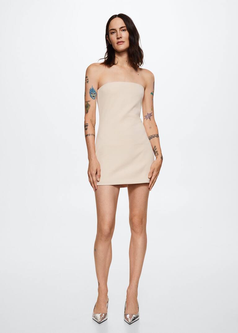 Strapless dress Woman Mango India