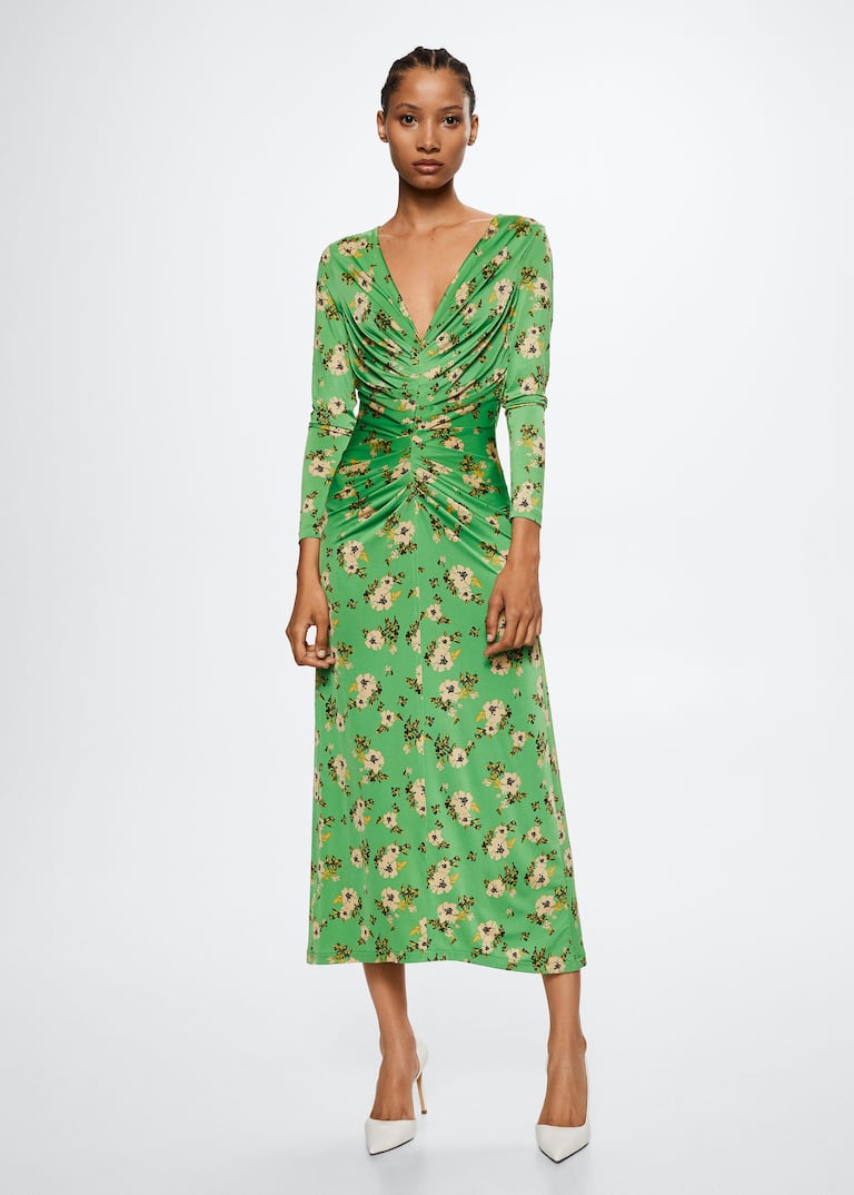 Asos Vestidos En Flores Asos Vestido Verde Plisado Mango Dress