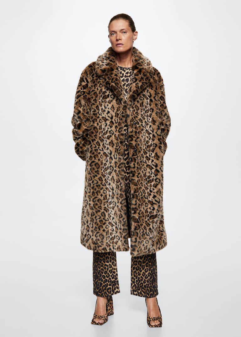 Animal print faux fur coat - Women | Mango USA