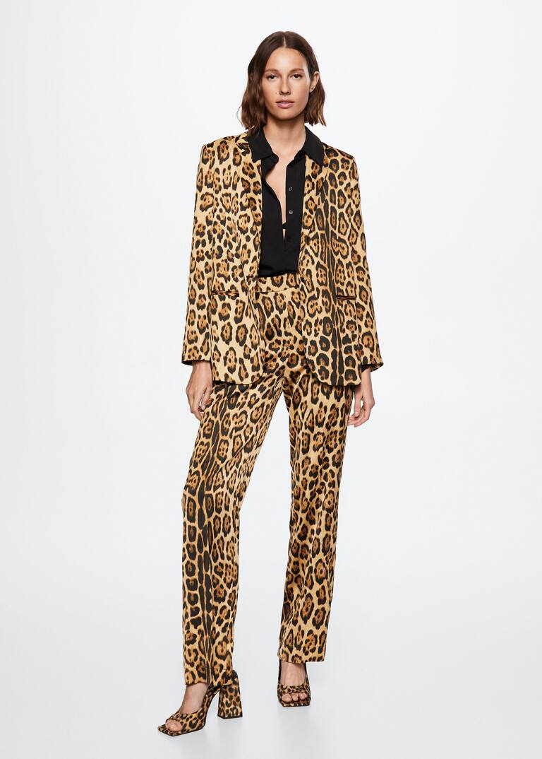 Animal print suit blazer Women Mango USA