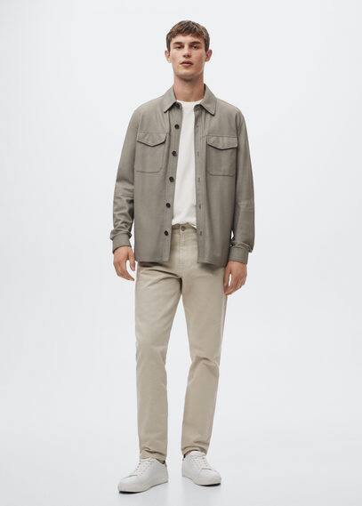 Sovracamicia pelle tasche