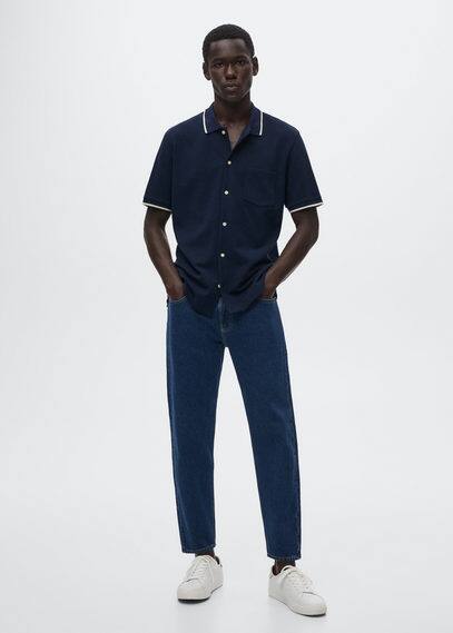 Camicia regular-fit cotone piqué