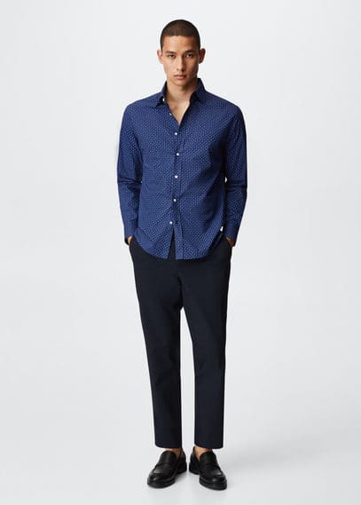 Camicia slim-fit cotone stampata