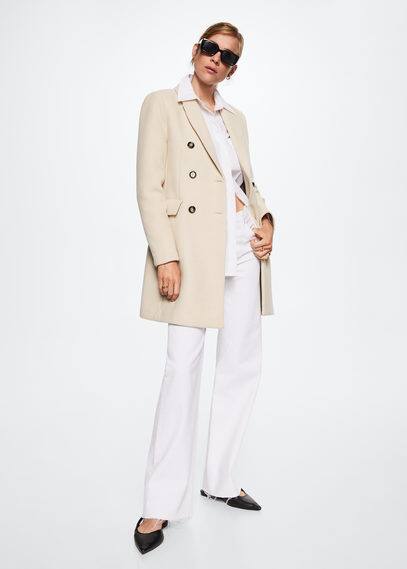 Mango Gekruiste wollen jas