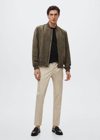 Giubbotto bomber effetto scamosciato