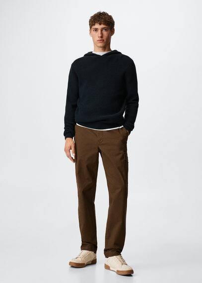 Pullover cappuccio texture