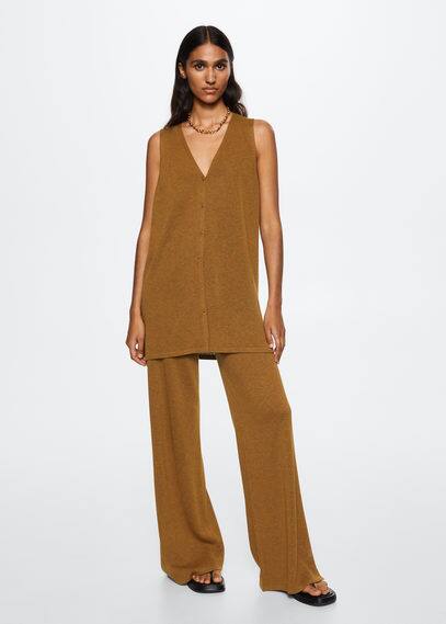 Mango Oversized Fine-knit Cardigan Medium Brown In Medium Brown