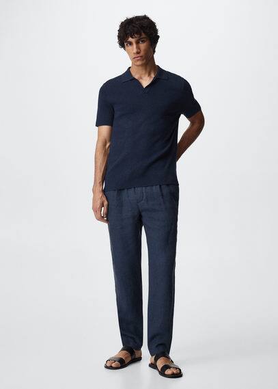 Pantaloni jogger lino pinces