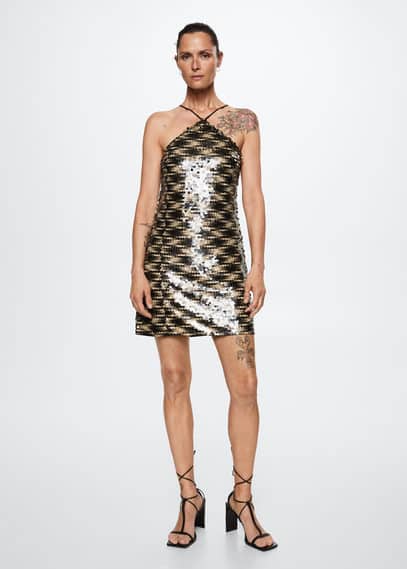 Vestito corto paillettes