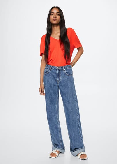 Maglietta fluida collo a V