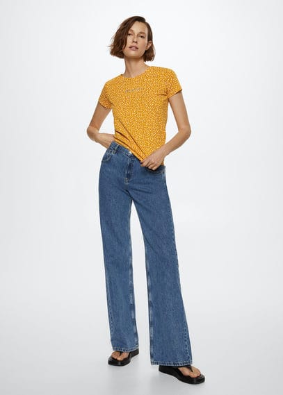 Maglietta stampata logo ricamato