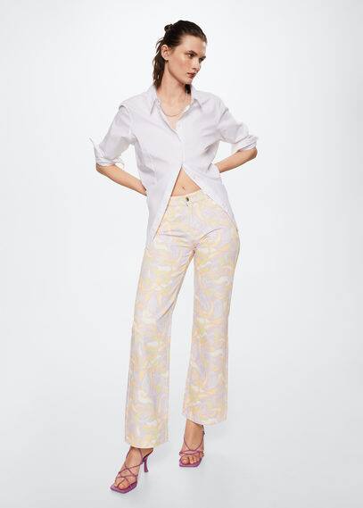 Jeans wideleg stampa