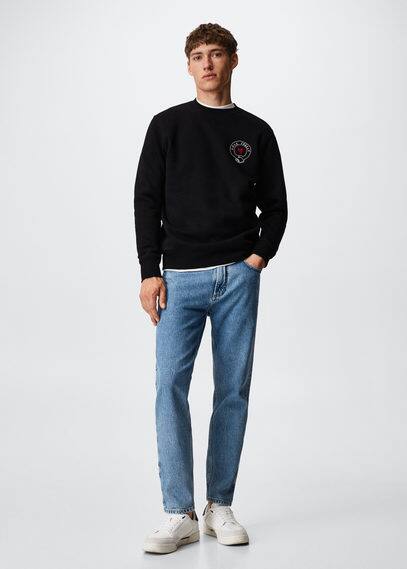 Felpa cotone ricamato