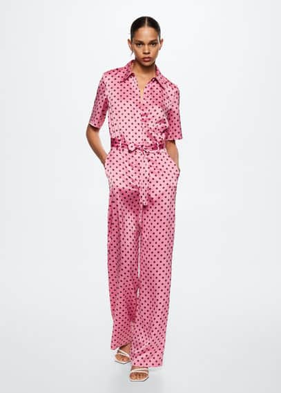 Abito a tuta cintura a pois