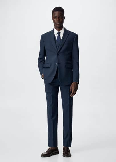 Pantaloni completo slim fit microstruttura