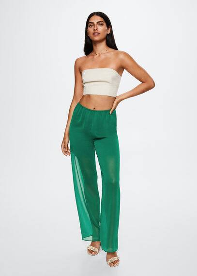 Pantaloni dritti semitrasparenti