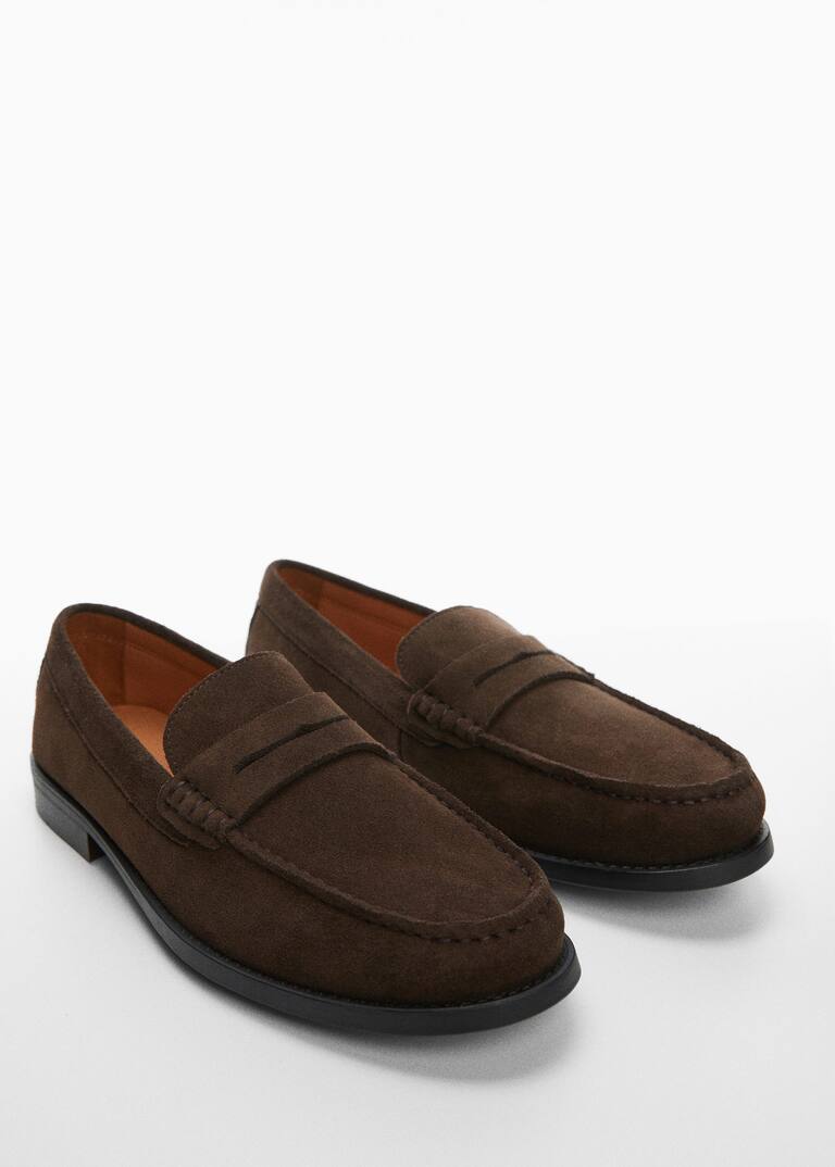 Suede leather loafers Men Mango Man USA