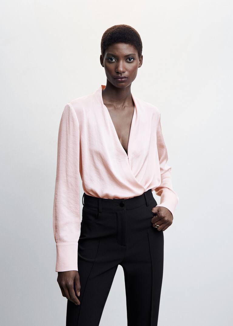 Satin wrap blouse Women Mango United Kingdom