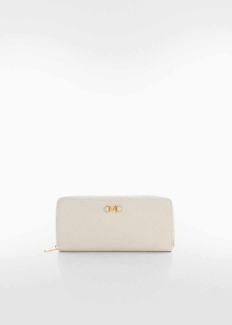 Embossed wallet with logo Women Mango USA
