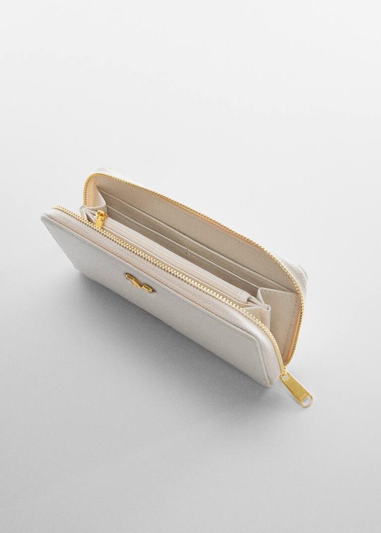 Embossed wallet with logo Women Mango USA